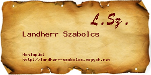 Landherr Szabolcs névjegykártya