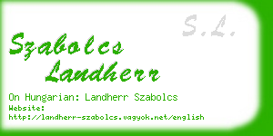 szabolcs landherr business card